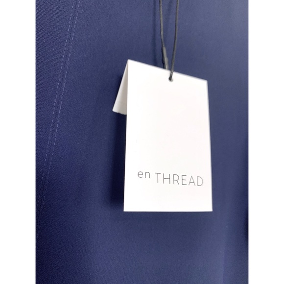 Short Sleeve Navy Blue Blouse - Picture 5 of 6